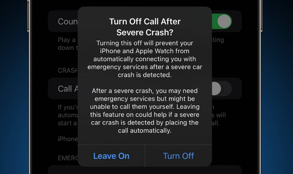 老河口苹果14维修分享 iPhone 14 和 Apple Watch 上关闭崩溃检测 